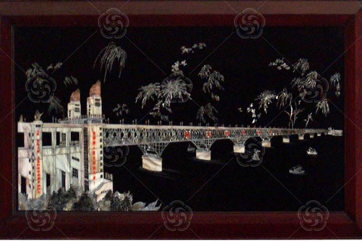 平磨螺钿《南京长江大桥》