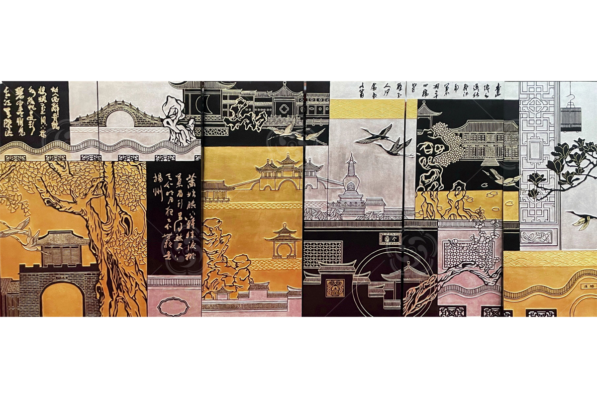 刻漆壁画《园林记忆》