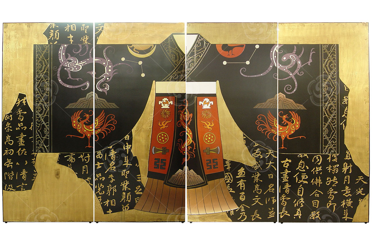 刻漆大自在屏风