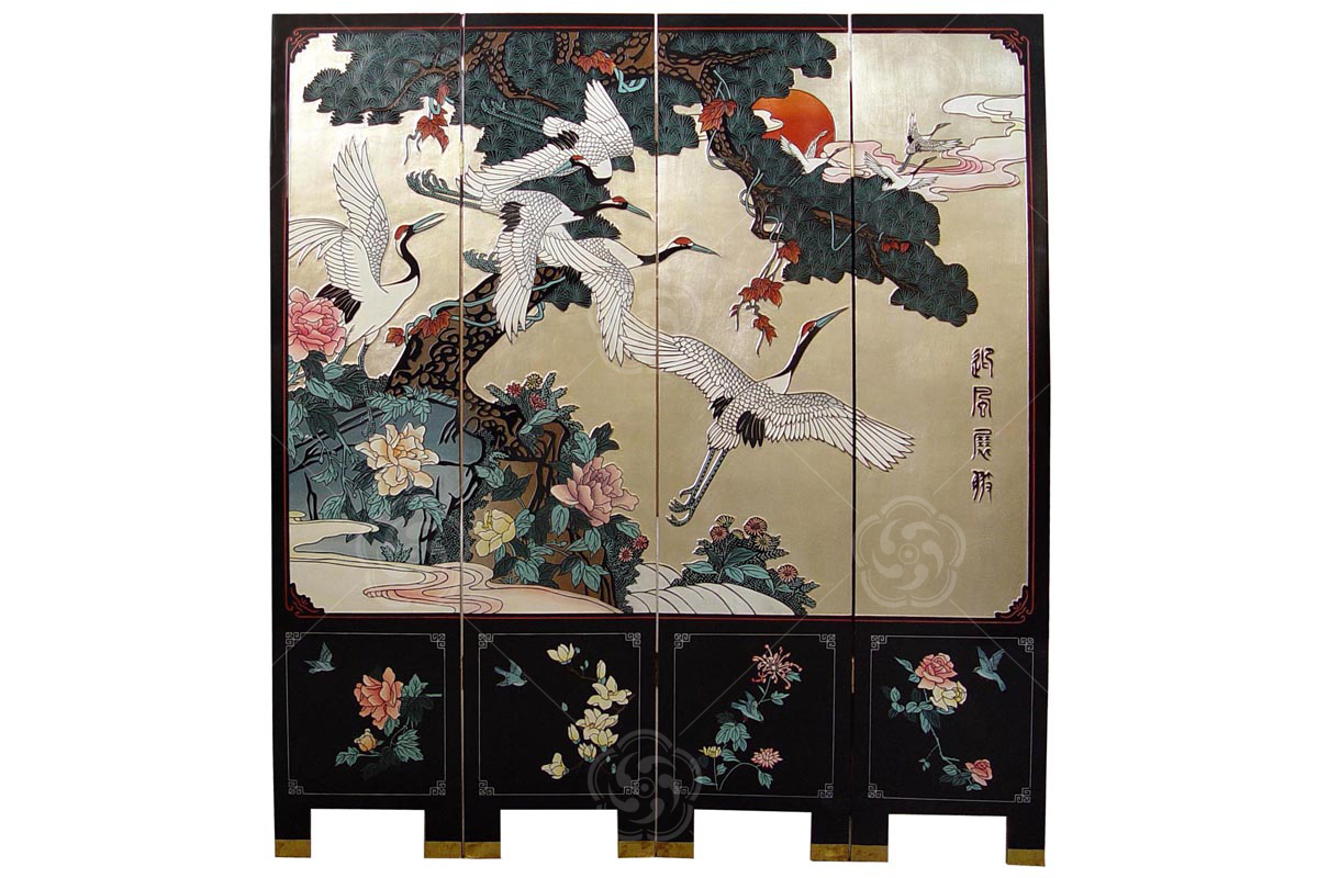 刻漆屏风