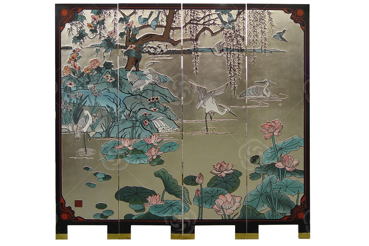 刻漆屏风